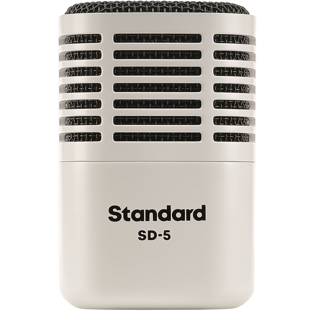 Universal Audio SD-5 dynamic microphone shown with a black grille and body, ideal for professional audio recording.
