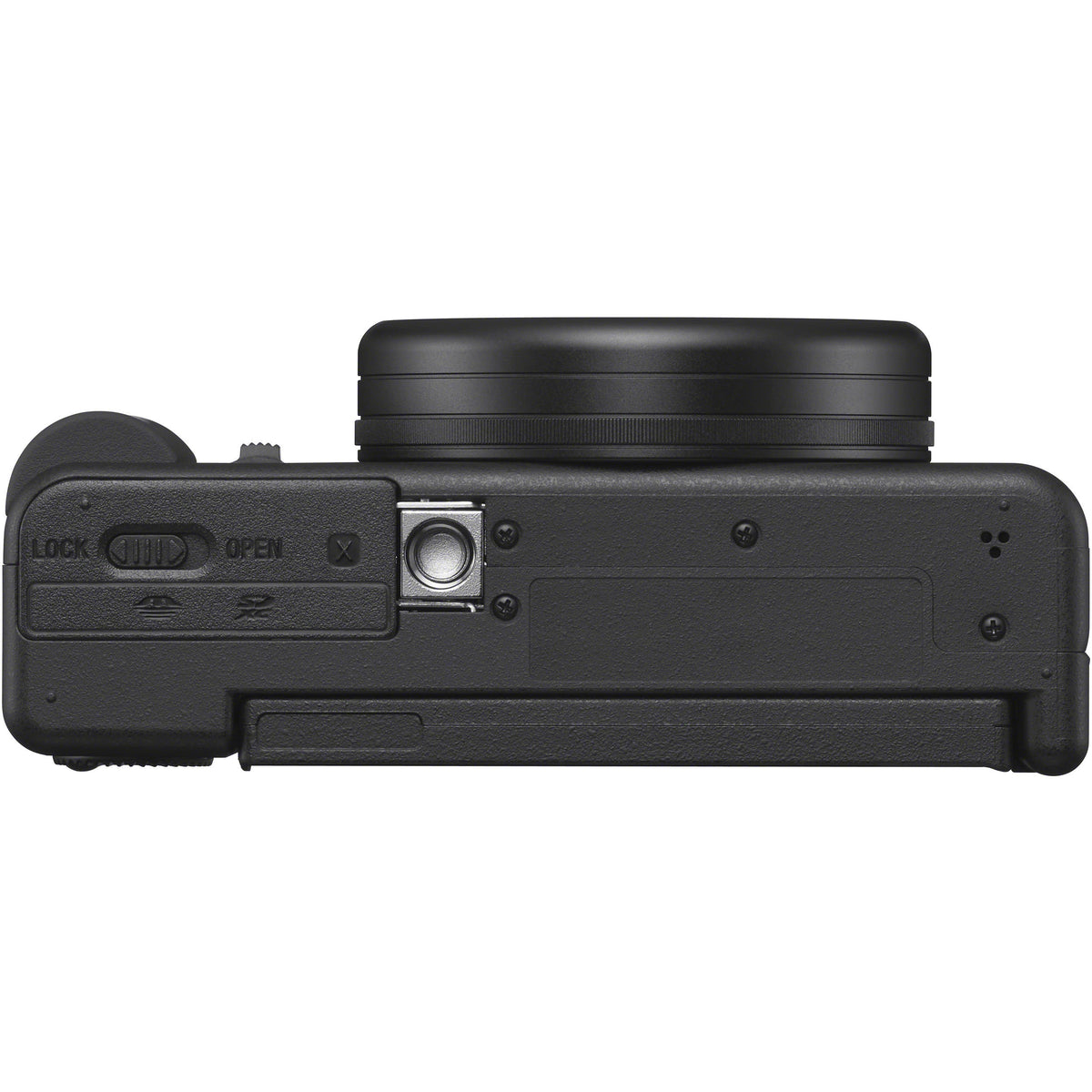 Sony ZV-1 compact video camera with lens and grip, designed for vlogging and high-quality video recording.