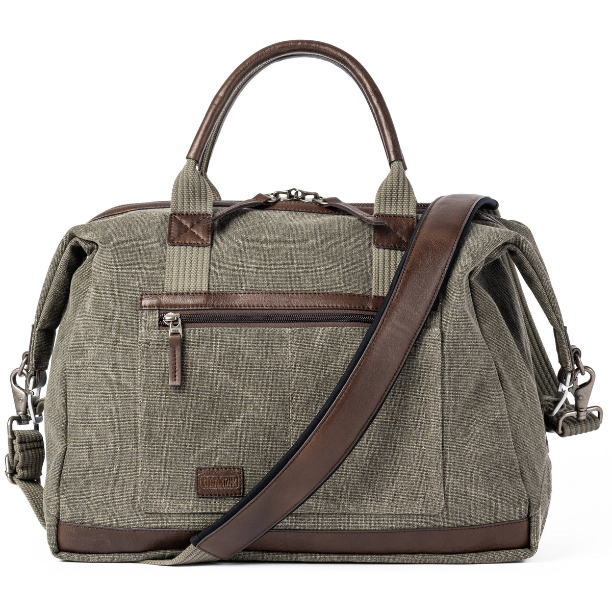 Think Tank Retrospective Weekender video equipment bag with padded compartments and sturdy handles for travel and storage.