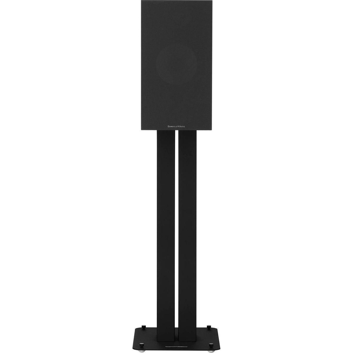 Bowers & Wilkins 606 S3 passive bookshelf speakers showing black speaker cabinets with silver accents