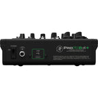 Mackie ProFX6v3+ analog mixer with multiple input channels, knobs, and controls for professional audio mixing.