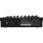 Mackie ProFX10v3+ analog mixer with multiple input channels, knobs, and audio controls, designed for live sound and recording setups.