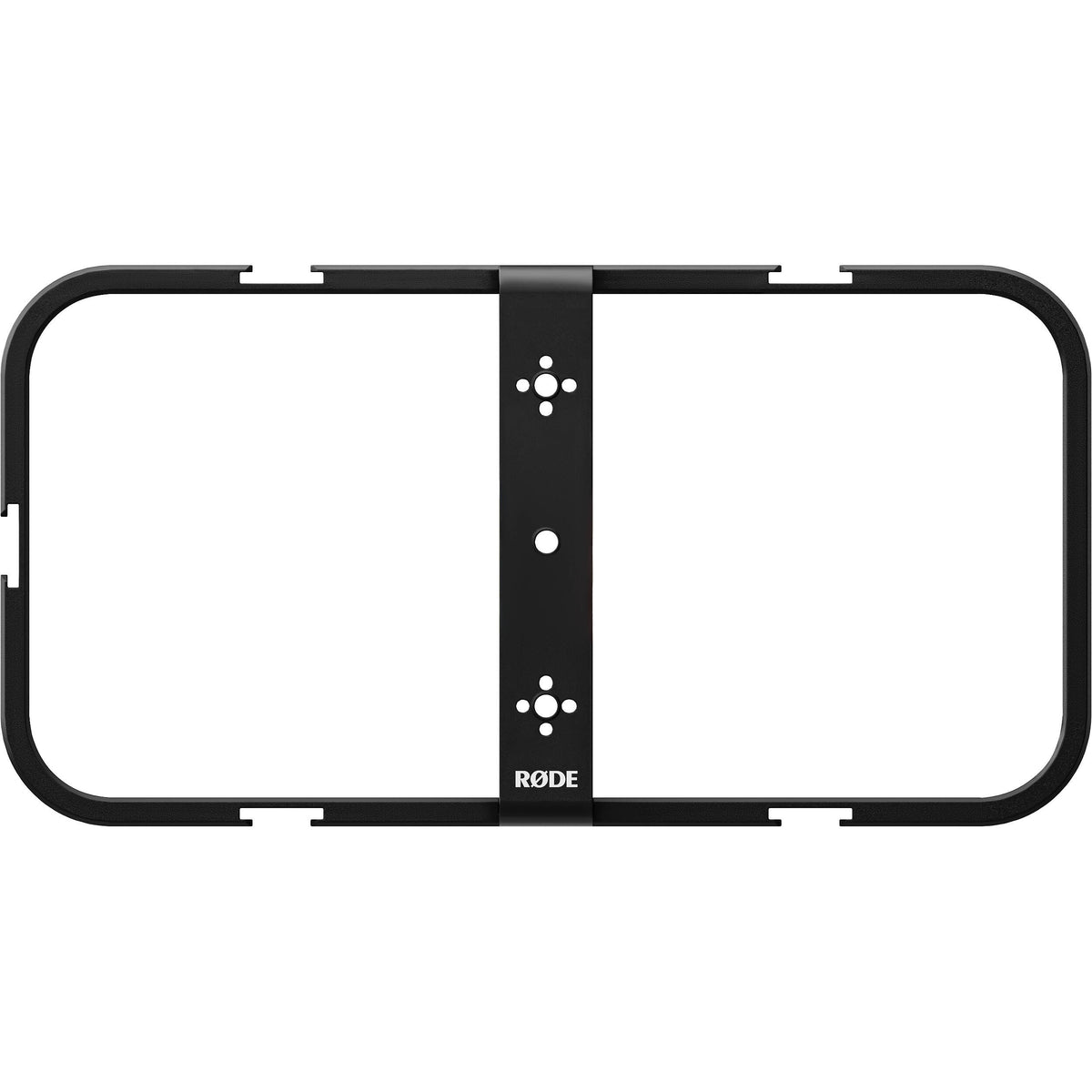 Rode Phone Cage mounted on a tripod, supporting a smartphone for stable video recording and mobile content creation.