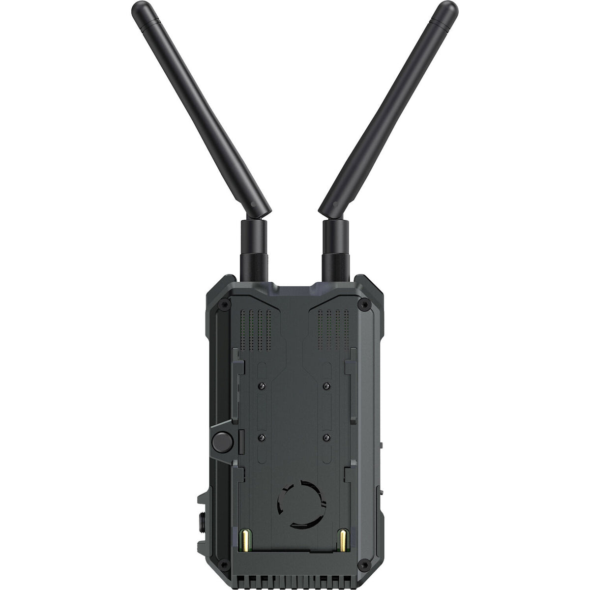 Hollyland Pyro H wireless video transmitter with compact design and antenna for professional video transmission setup.