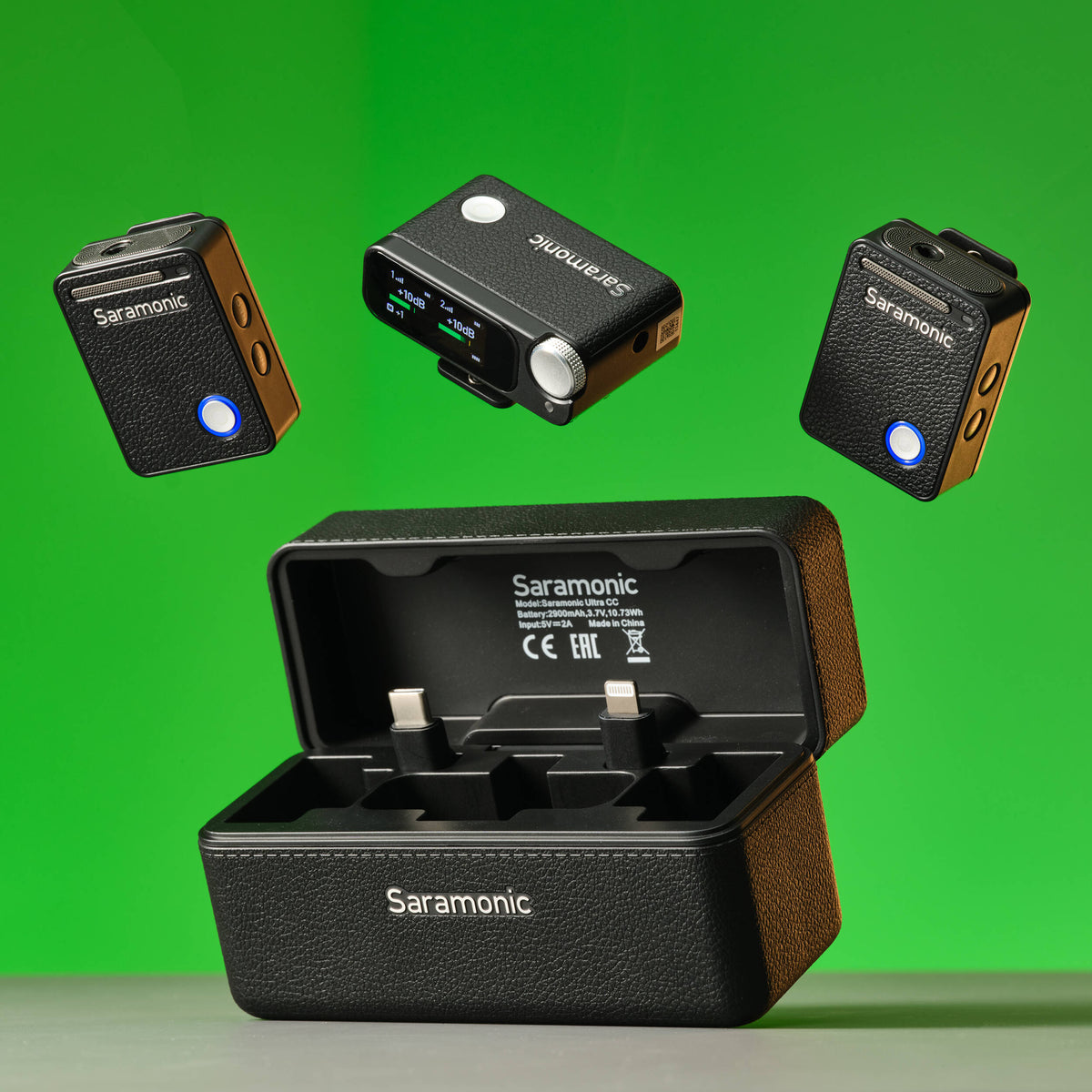 Saramonic Ultra Creator Wireless Microphone System with transmitter and receiver units on a white background.