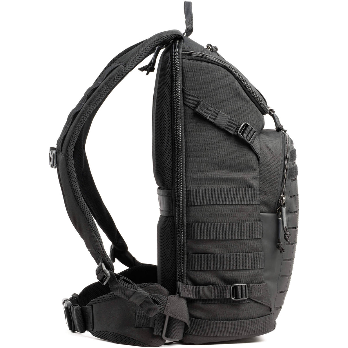 Think Tank DarkLight video equipment bag with padded compartments and adjustable shoulder strap for professional camera gear storage.