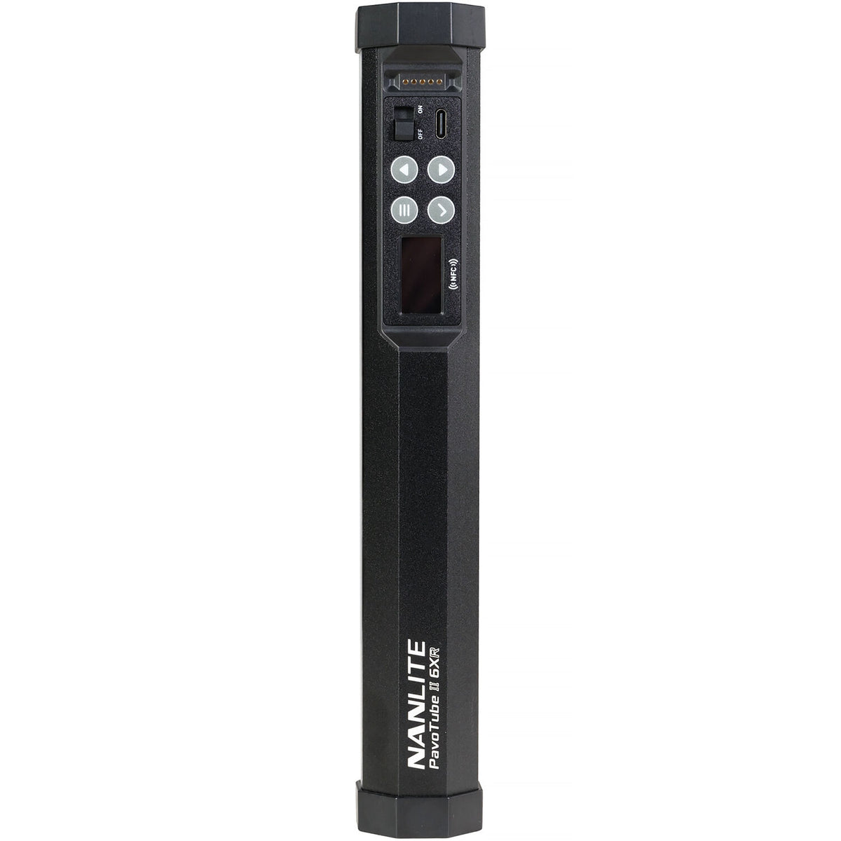 Nanlite PavoTube II 6XR LED RGBWW pixel tube light showing colorful illuminated light sticks with adjustable lighting effects.