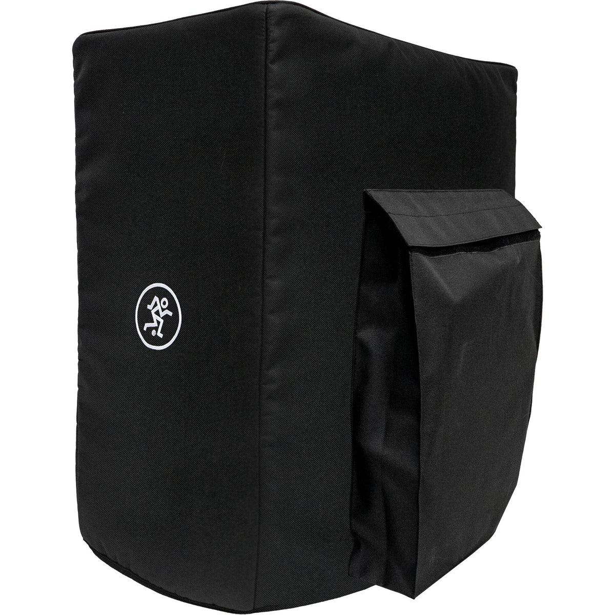 Mackie ThumpSub GO cover in black, padded protective case for pro audio subwoofer, durable and easy to carry.