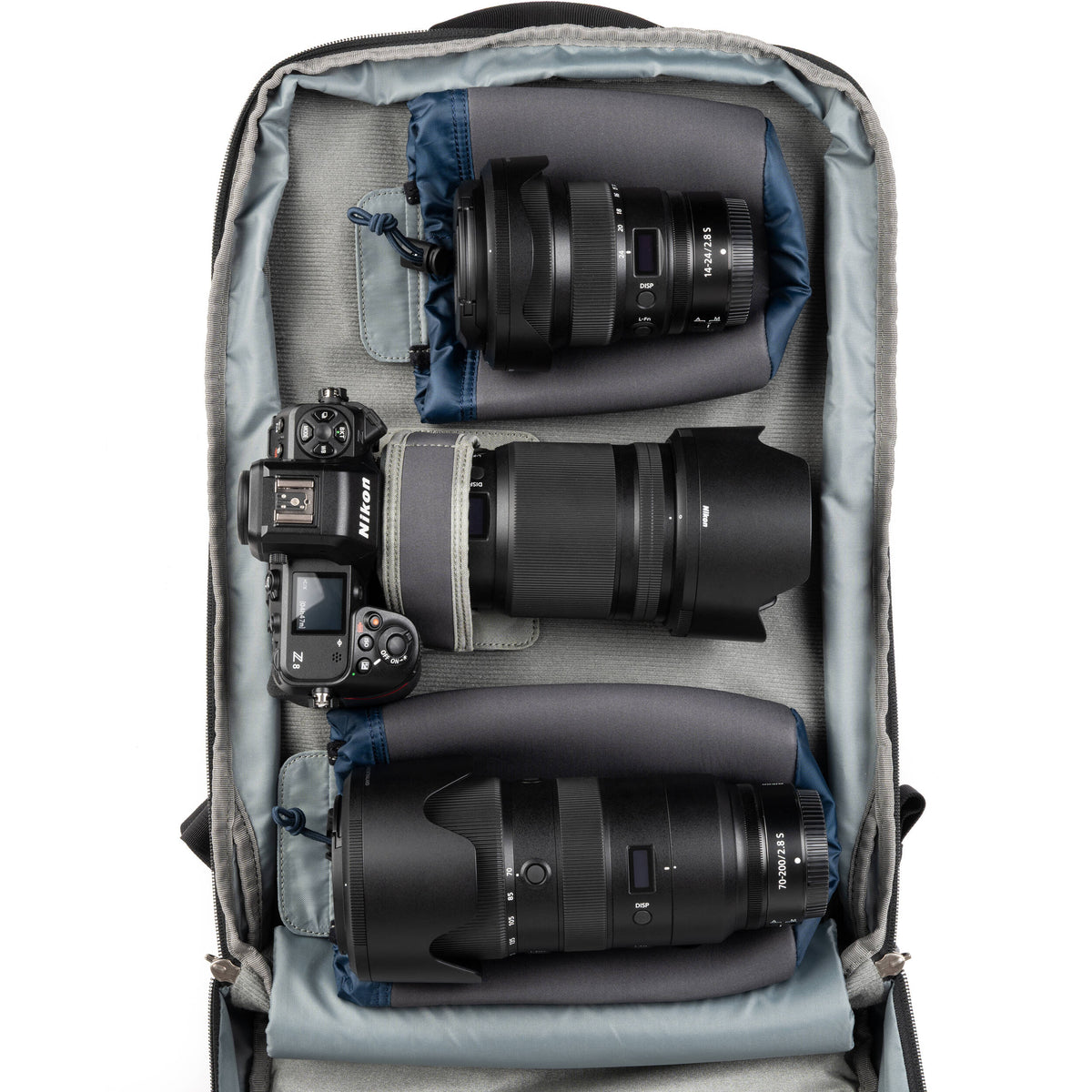 Think Tank Shape Shifter video equipment bag with padded compartments and adjustable straps for versatile gear storage.