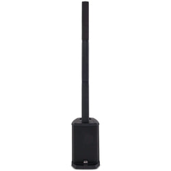 Front view of Alto Professional TS108C active column speaker showing its sleek black design and control panel.