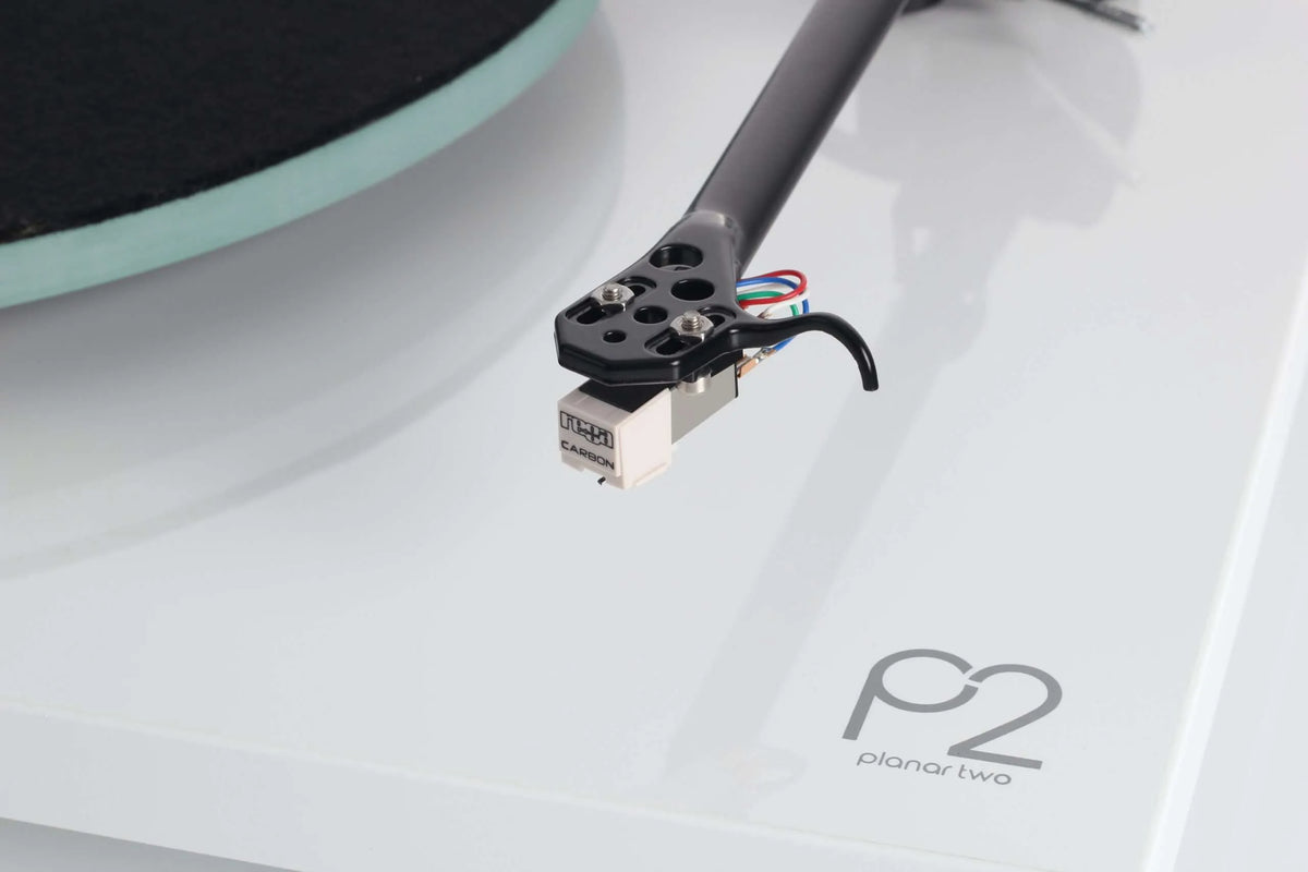 Rega Planar 2 turntable with Nd3 cartridge, featuring a sleek design and tonearm for high-quality vinyl listening.