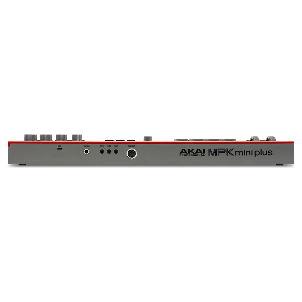 Akai Professional MPK Mini Plus II, rear panel with USB-C, MIDI out, CV/Gate and sustain input