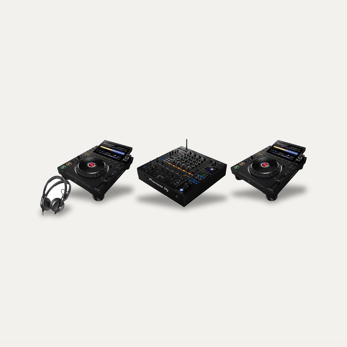 2 x AlphaTheta CDJ-3000X + Pioneer DJM-A9 Club Booth Set
