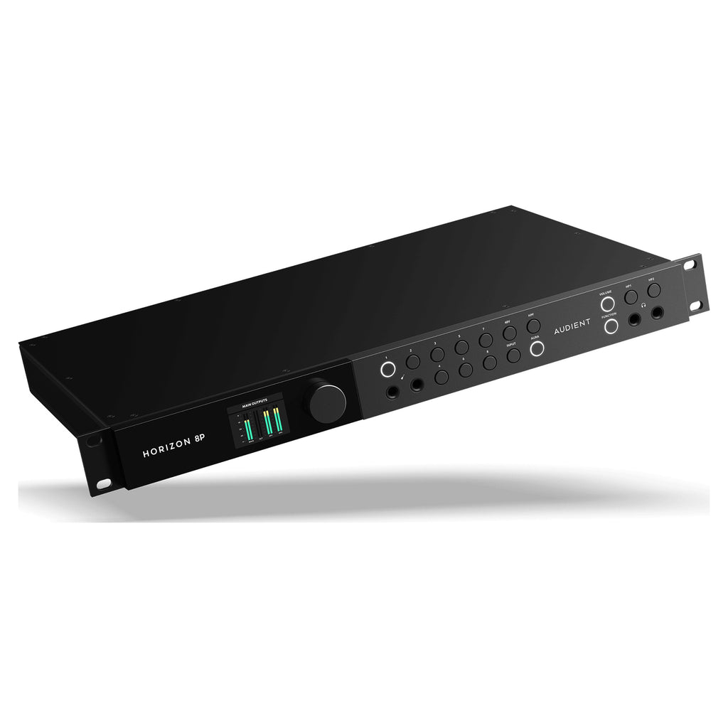 Audient Horizon 8P Thunderbolt audio interface, front three-quarter view