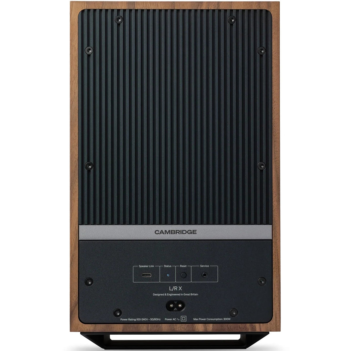 Cambridge Audio L/R X active bookshelf speakers, front view