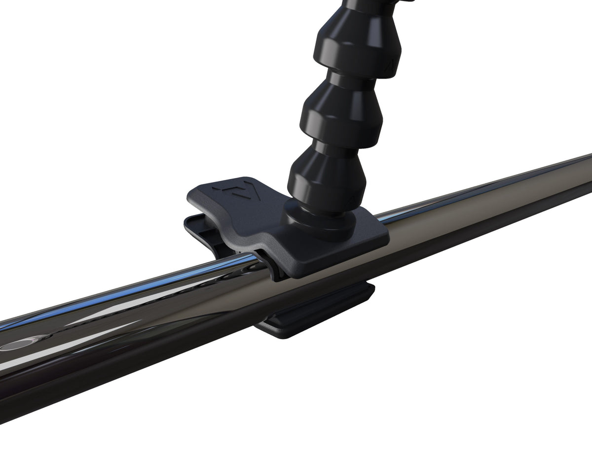 Chrome metal clip-on microphone pop filter set by Pop Audio, designed to reduce plosive sounds during recording.