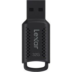 Lexar JumpDrive V400 USB 3.0 flash drive showing sleek gray design and USB connector for fast data transfer.