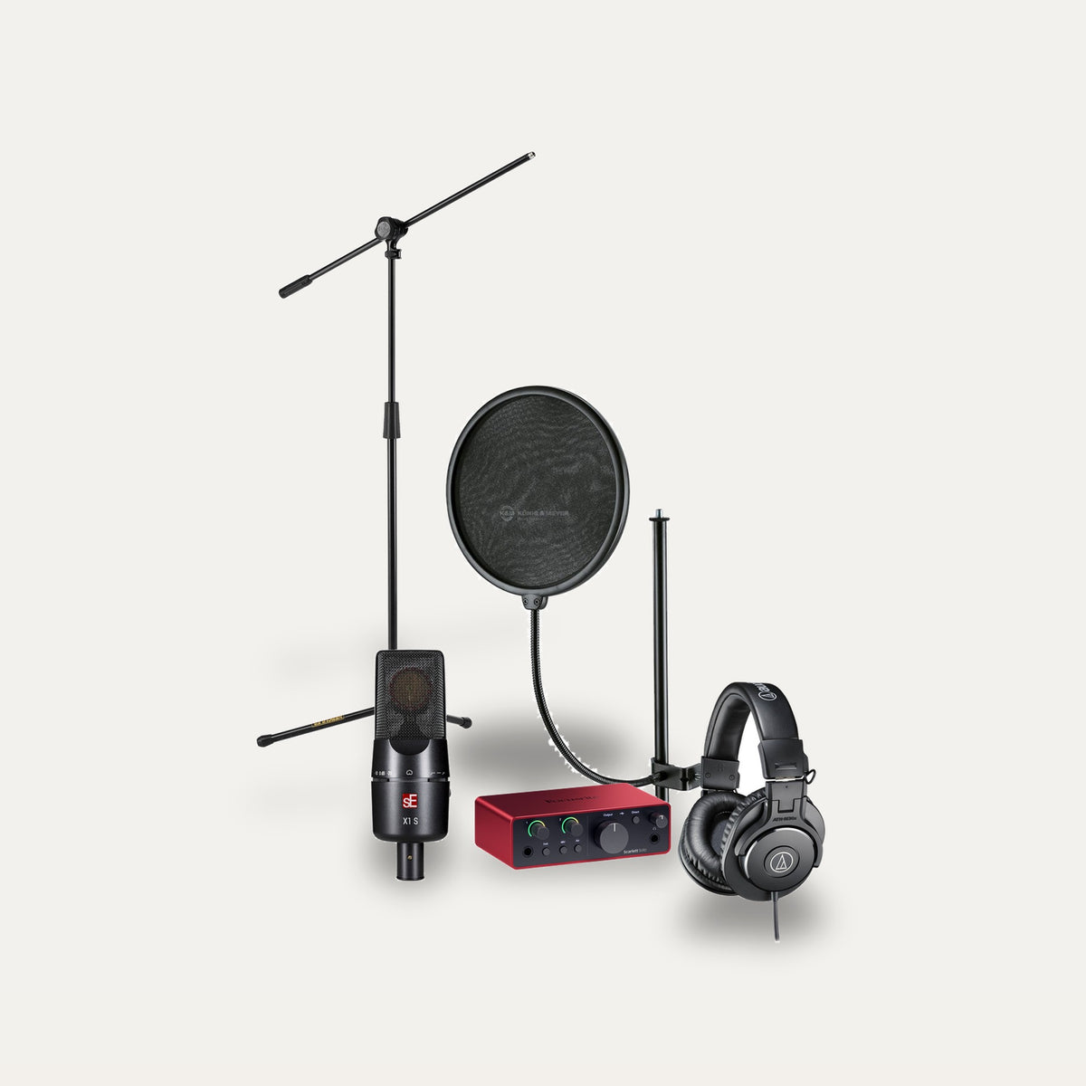 Focusrite Scarlett Solo 4th Gen + sE Electronics X1 S + ATH-M30x Singer-Songwriter Set