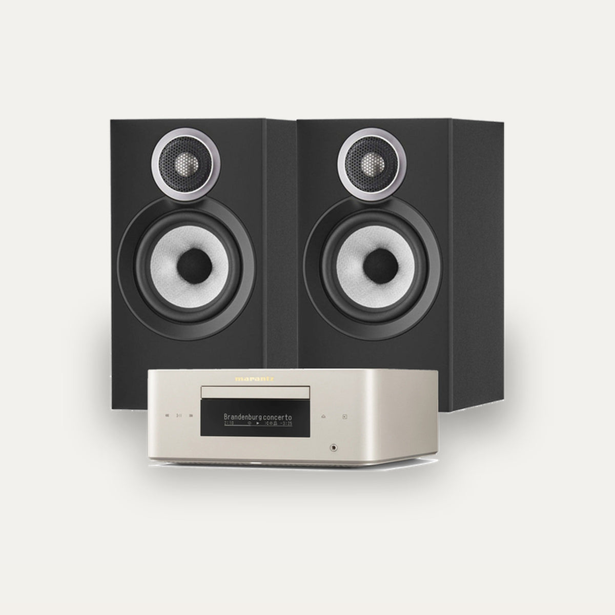 Marantz MCR 60n + Bowers & Wilkins 607 S3 Hi-Fi System – Marantz Finish Marantz Champagne, Speaker Finish Black