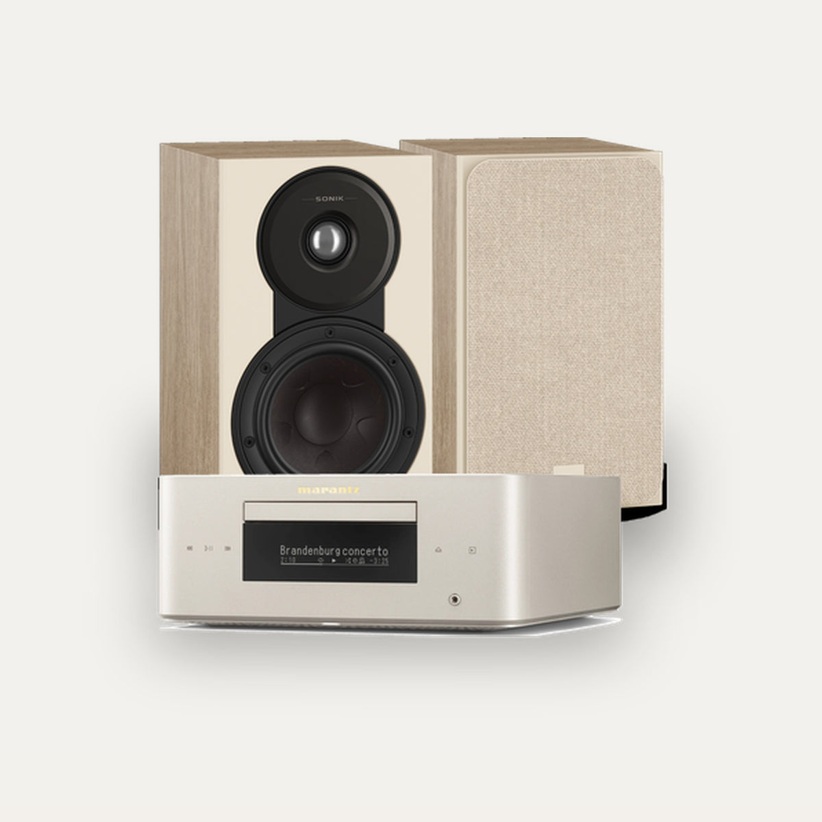 Marantz MCR 60n + Dali Sonik 1 Hi-Fi System – Marantz Finish Marantz Champagne, Speaker Finish Natural Oak