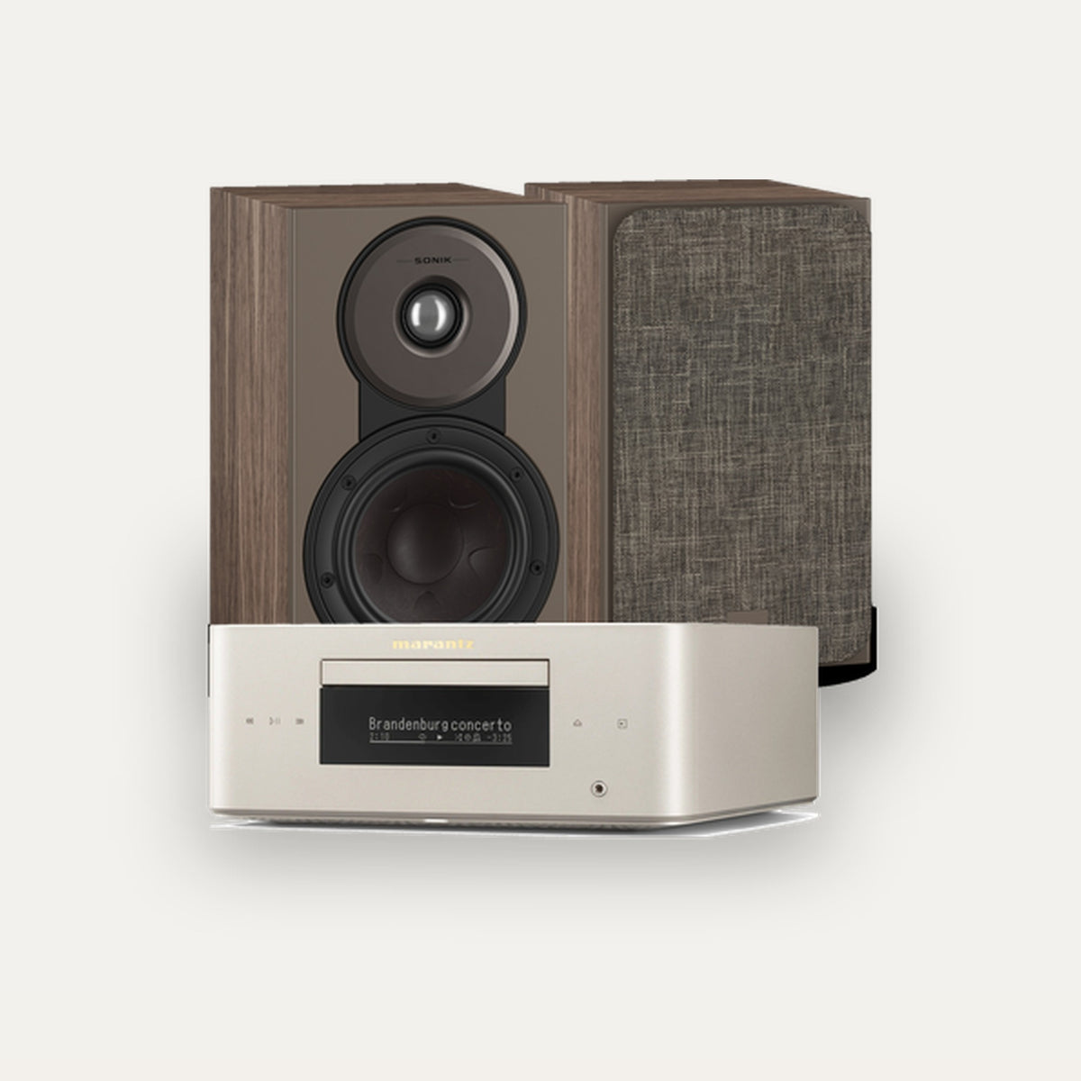 Marantz MCR 60n + Dali Sonik 1 Hi-Fi System – Marantz Finish Marantz Champagne, Speaker Finish Walnut