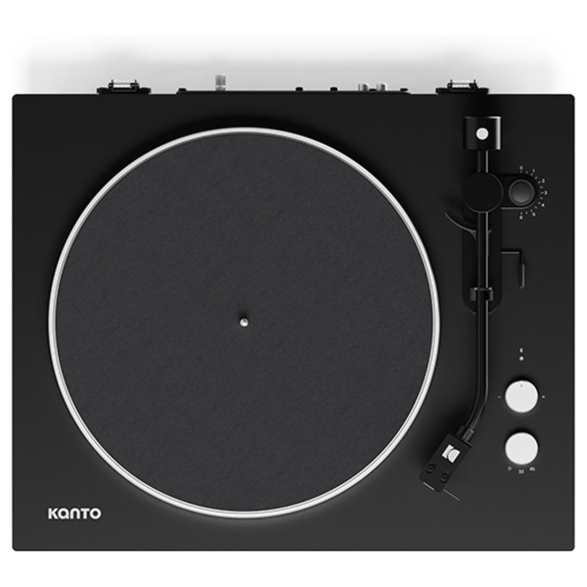Kanto Audio OBI3 Gen 2 turntable, Black, top view