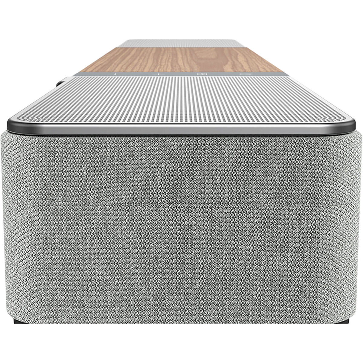 Klipsch Flexus Core 100 soundbar, end side profile walnut.