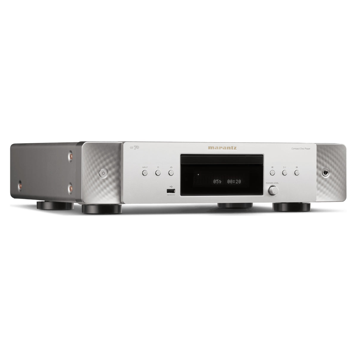 Marantz CD 70 Silver-Gold, front three-quarter view
