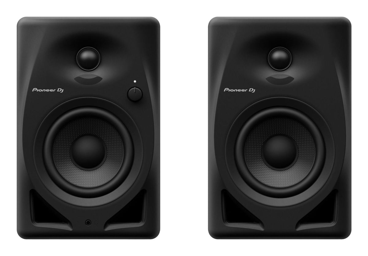 Pioneer DJ DM-40D desktop monitors, front view in black