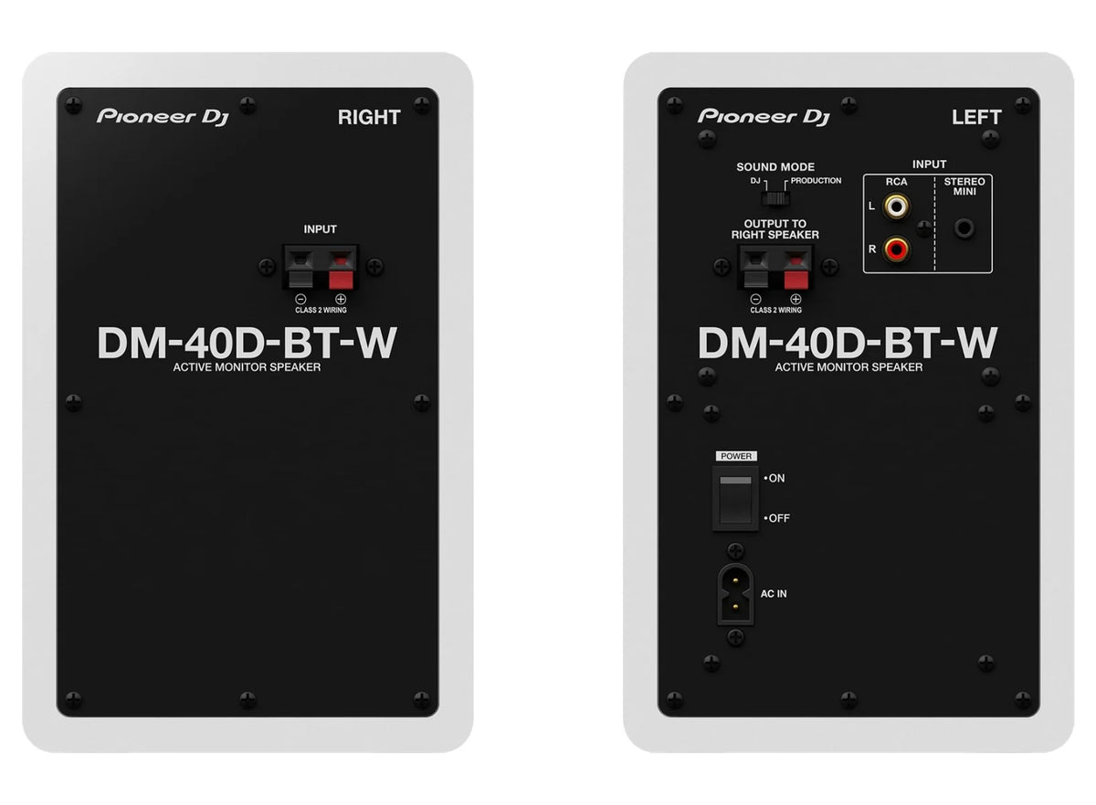 Pioneer DM-40D-BT desktop speakers, rear view