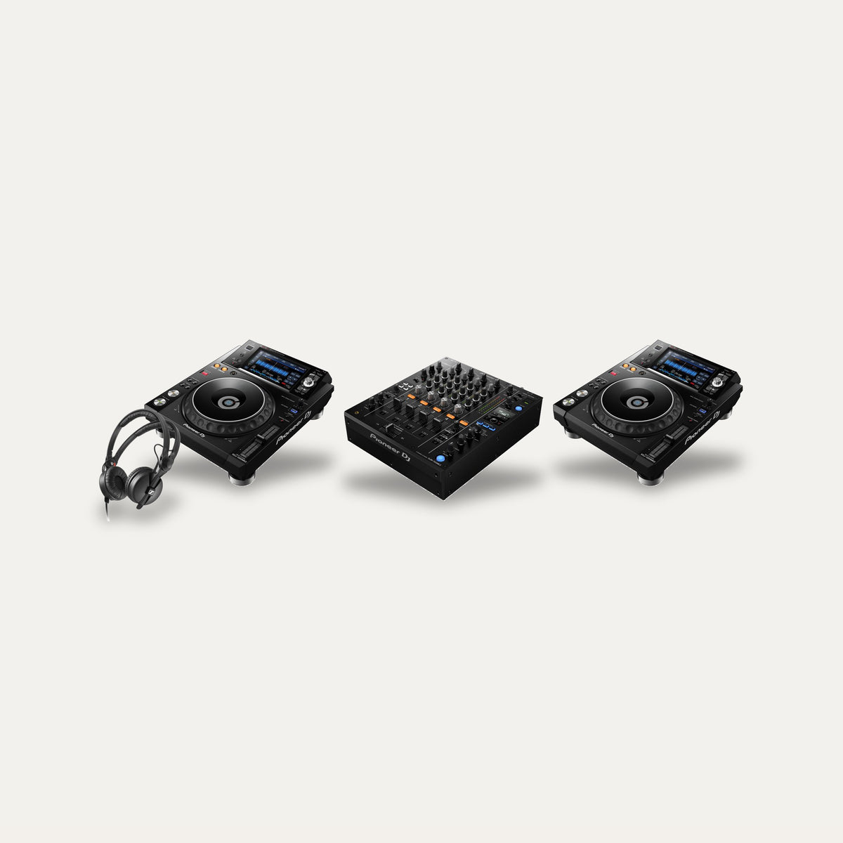 2 x Pioneer XDJ-1000MK2 + DJM-750MK2 Club Booth Set