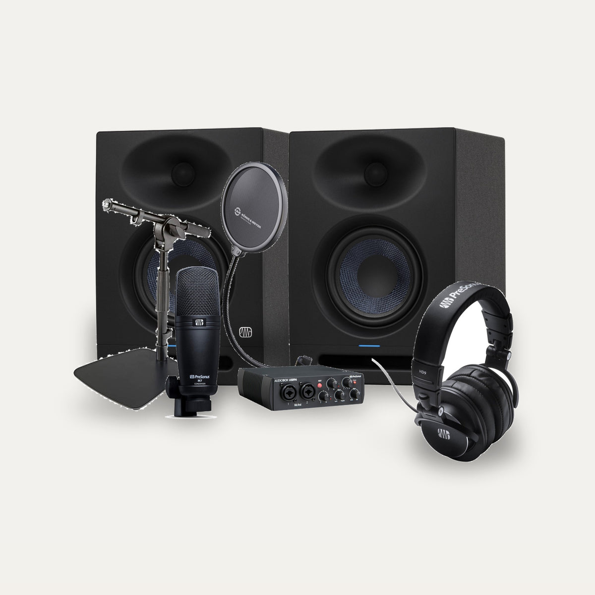 PreSonus AudioBox USB 96 + M7 MKII + HD9 + Eris Studio 5 Studio Starter Set
