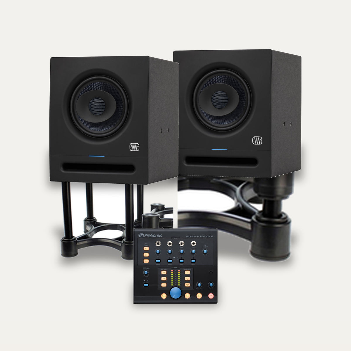 PreSonus Eris Pro 6 Pair + Monitor Station V2 + IsoAcoustics ISO-155 Control Room Set
