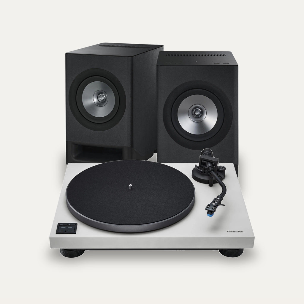Technics SC-CX700 + SL-40CBT Vinyl Streaming Set – Speaker Colour Charcoal Black, Turntable Colour Gray