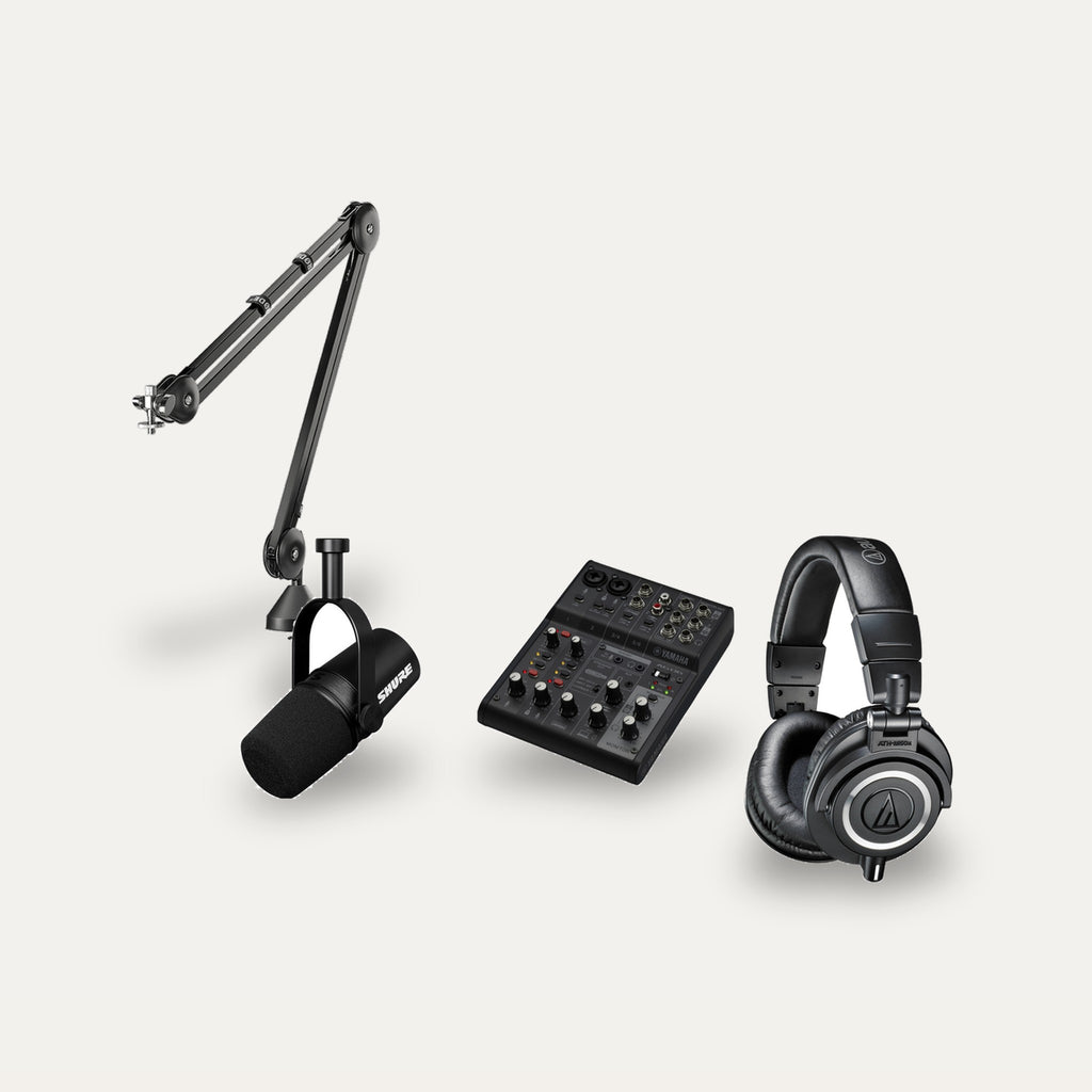 Yamaha AG06 MK2 + Shure MV7X + RODE PSA1 Streaming Set – Mixer Colour Black, Headphones Colour Black