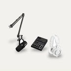 Yamaha AG06 MK2 + Shure MV7X + RODE PSA1 Streaming Set – Mixer Colour Black, Headphones Colour White