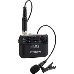 Zoom F2-BT field recorder, front view.